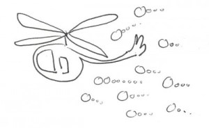 Helikopterwijfje met jongen